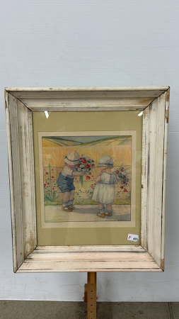 Children with Flowers Print