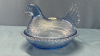 Blue Glass Beaded Hen on the Nest - 3