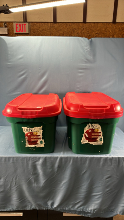(2) Plastic Totes & (3) Lids