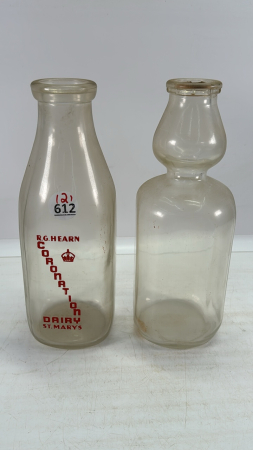 (2) Milk Bottles