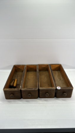 (4) Wooden Sewing Machine Drawers