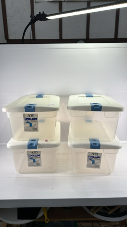 (4) 20 Qt Totes with Lids