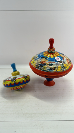 (2) Metal Spin Tops