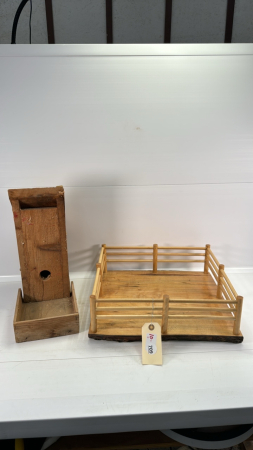 Wooden 15" Bird House & Wooden Corral