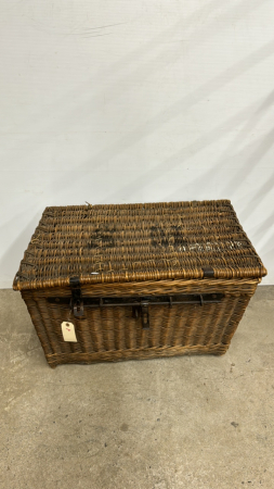 British 1930's Wicker Trunk