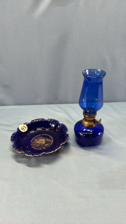 Cobalt Blue Repro 8" Coal Oil Lamp