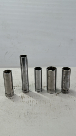 (5) Snap-On 1/2" Drive Deep Sockets