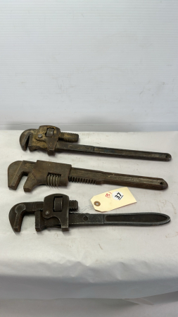 (3) Vintage Pipe Wrenches