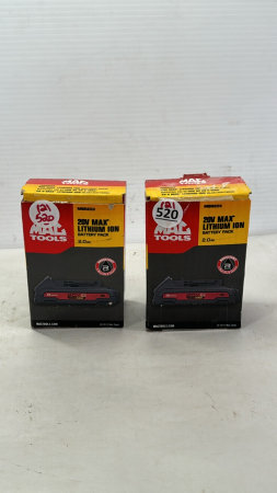 (2) Mac 20V Lithium Ion Batteries