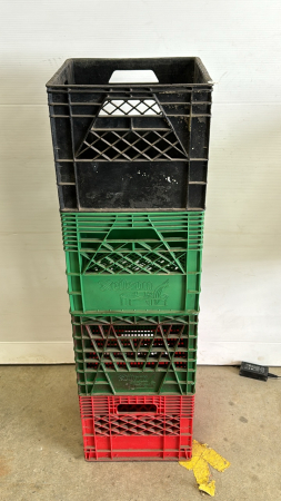 (4) Plastic Milk Crates