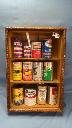 12 Piece Automotive Tin Collection in Display Case