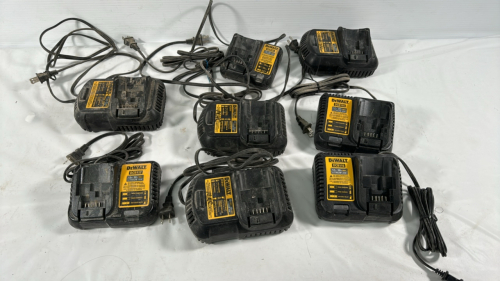 Lot of 8 Dewalt 12/20V Chargers