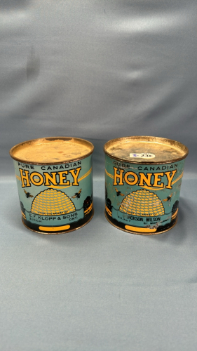 Pair of Canadian Honey Tins