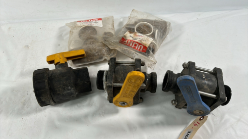 Assorted Ball Valves and 2-2in Drum Faucets