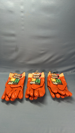 3 Pair of Unused Workforce PVC Gloves