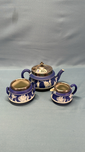 Wedgewood Tea Pot, Cream and Sugar Set