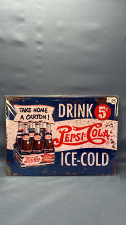 Pepsi Cola Repro Tin Sign