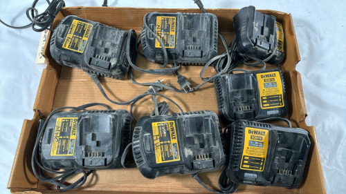 Lot of 7 Dewalt 12/20V Chargers