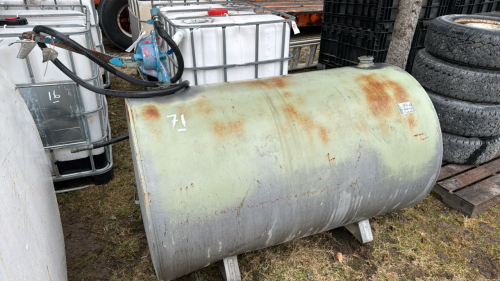 Approx. 300 Gallon Steel Tank with Manual Pump