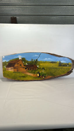 Country Scene with John Deere Tractor on Slab