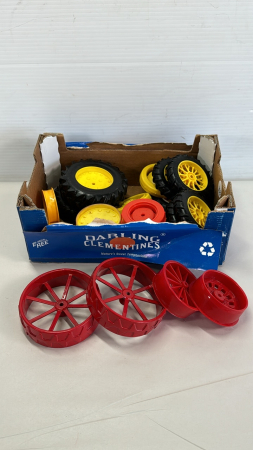 Quantity of Plastic & Metal Tractor Rims & Tires