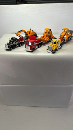(3) Drop Deck Semi's w/Construction Equipment