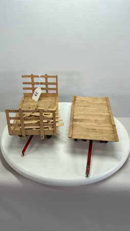 (2) Homemade Wooden Flat Racks