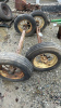 Pair of steel axles with tires