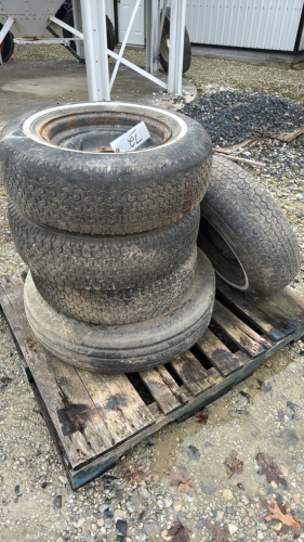 Lot five assorted tires and rims