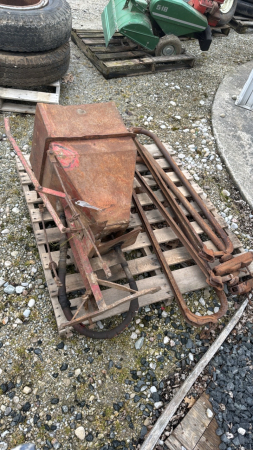Lot with fertilizer spreader, and three cattle stanchions