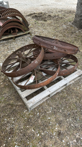 (5) Assorted Steel Implement Wheels
