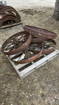 (5) Assorted Steel Implement Wheels