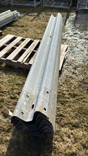 (12) Lengths of 12ft Steel Guard Rail