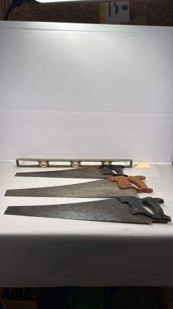 (3) Handsaws & 28in Level