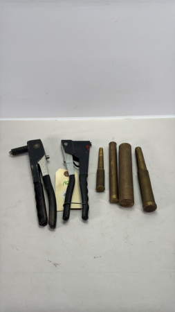 (2) Hand Rivet Guns & (4) Brass Punches