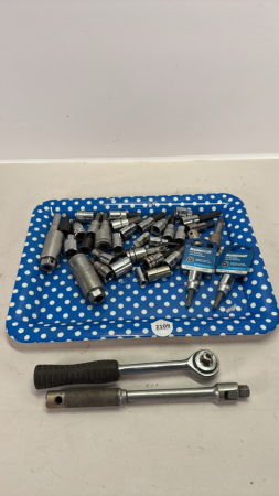 Assortment of 3/8"Drive Sockets&3/8" Drive Ratchet