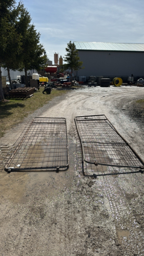 (2) Steel Gates with Hog Panelling