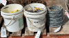 (2) Pails of Insulators and Small Roll of Barbwire - 4
