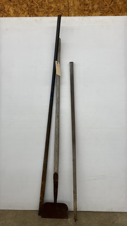 5ft Wrecking Bar, 4ft Surveyors Stake & Scraper