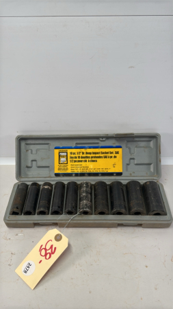 Power Fist 1/2in Drive SAE Deep Impact Socket Set