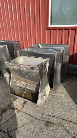 Lot of 3 Bent Stainless Hog Feeders