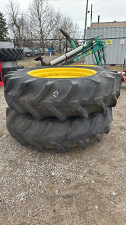 Pair of Goodyear 18.4-38 Tires on John Deere Rims