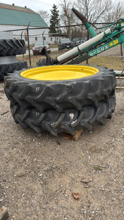 Pair of Firestone 13.6-46 Tires on John Deere Rims