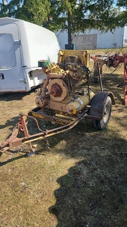 PTO Twin Cylinder Air Compressor on Trailer