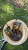 Pail of Grease and Caulking Guns - 2