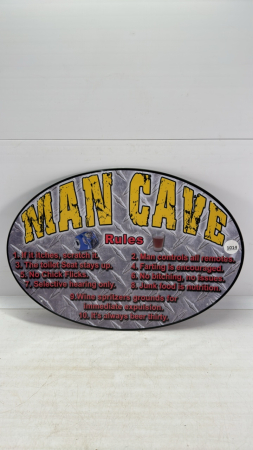 Man Cave 17in Tin Oval Sign