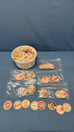 Large Quantity of Assorted Milk Bottle Caps