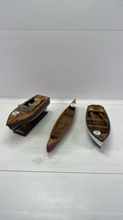 (3) Model Wooden Boats