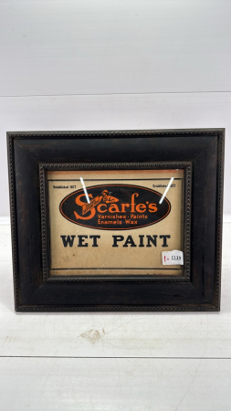 Framed Scarfes Paint Cardboard Sign