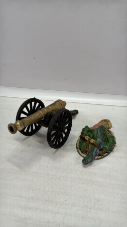 Parrot, Cast Iron Door Knocker& Replica Cannon